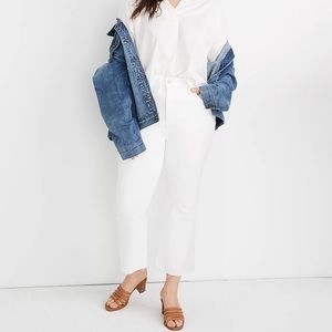 Madewell Cali Demi-Boot Jeans in Pure White: Raw-Hem Edition; Size 28